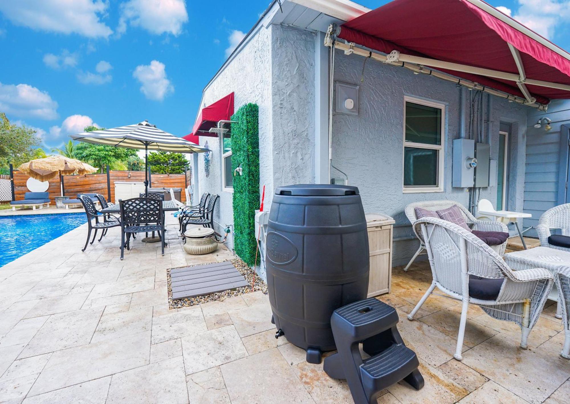 Palms Retreat! Giant Heated Pool-Hottub-Firepit-5Min2Beach-Pets-Ev Chgr ฟอร์ต ลอเดอร์เดล ภายนอก รูปภาพ